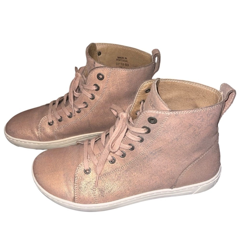 Birkenstock Women's Bartlett High-Top Sneakers Metallic Rose Gold EU 38 US 7 - Picture 2 of 9